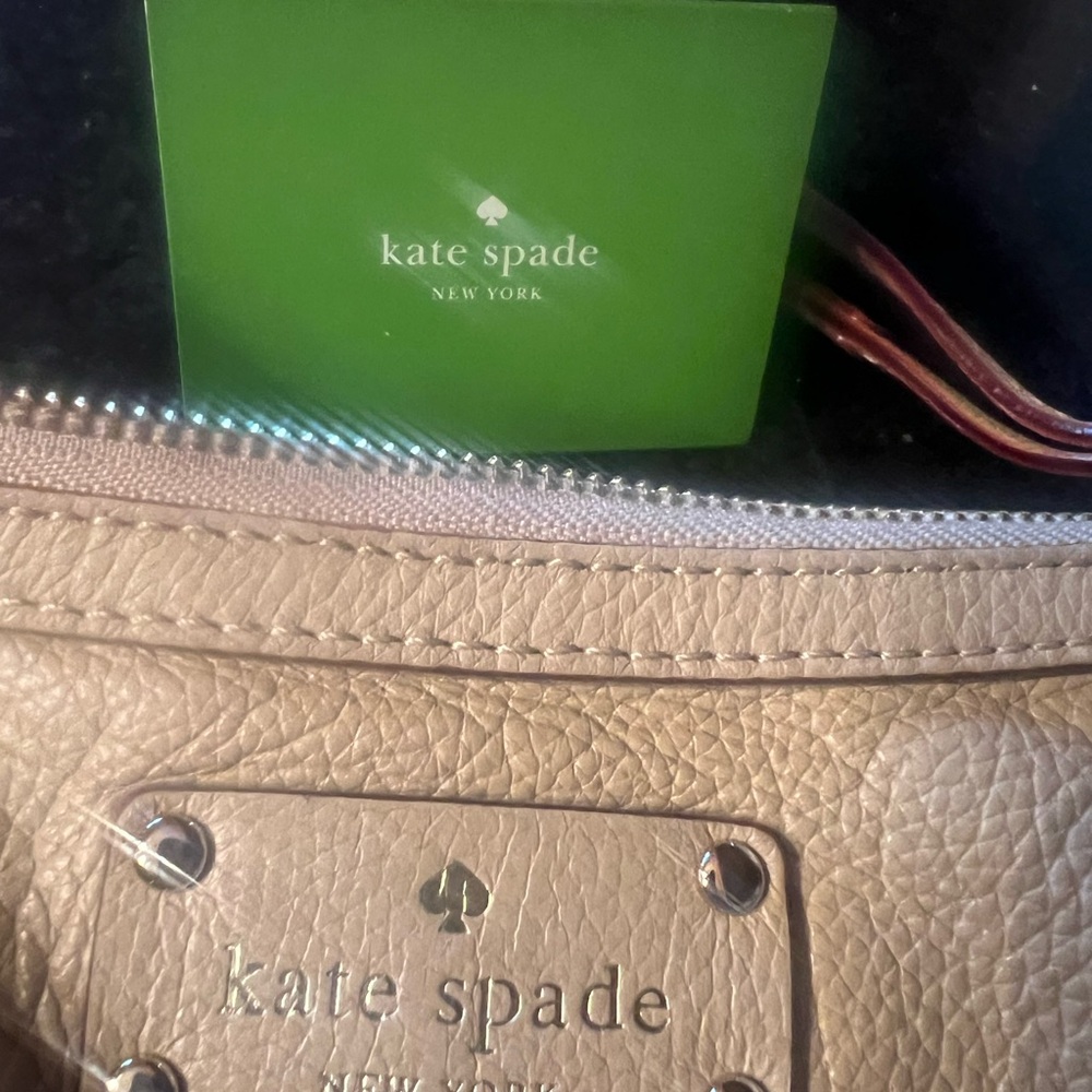 Cream color Kate spade. Great condition. Black and white polka dot inside. - Picture 4 of 5